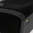 GUCCI Bamboo Hand Bag Suede Leather Black Gold 002 1196 0260 Auth 176869-9