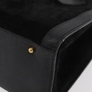 GUCCI Bamboo Hand Bag Suede Leather Black Gold 002 1196 0260 Auth 176869-14