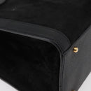 GUCCI Bamboo Hand Bag Suede Leather Black Gold 002 1196 0260 Auth 176869-15