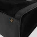 GUCCI Bamboo Hand Bag Suede Leather Black Gold 002 1196 0260 Auth 176869-16