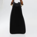 GUCCI Bamboo Hand Bag Suede Leather Black Gold 002 1196 0260 Auth 176869-4