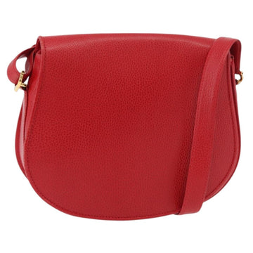 CARTIER Must Line Shoulder Bag Leather Red Gold Auth 176870A