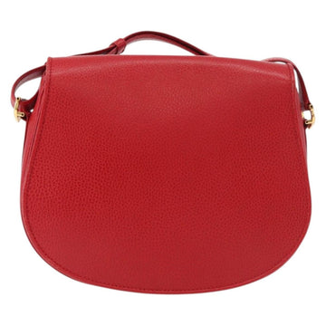 CARTIER Must Line Shoulder Bag Leather Red Gold Auth 176870A - 0
