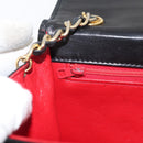 CHANEL Matelasse Chain Shoulder Bag Nylon Black Gold CC Auth 176872-20