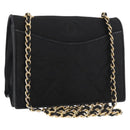 CHANEL Matelasse Chain Shoulder Bag Nylon Black Gold CC Auth 176872-1