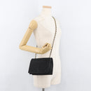 CHANEL Matelasse Chain Shoulder Bag Nylon Black Gold CC Auth 176872-22