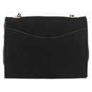 CHANEL Matelasse Chain Shoulder Bag Nylon Black Gold CC Auth 176872-2