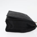 CHANEL Matelasse Chain Shoulder Bag Nylon Black Gold CC Auth 176872-3
