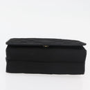 CHANEL Matelasse Chain Shoulder Bag Nylon Black Gold CC Auth 176872-5
