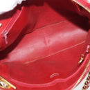 CHANEL Matelasse Chain Shoulder Bag Lamb Skin Red Gold CC Auth 176873-10