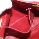 CHANEL Matelasse Chain Shoulder Bag Lamb Skin Red Gold CC Auth 176873-22