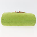 CHANEL Matelasse Chain Hand Bag Suede Light green CC Auth 176874SAV-6
