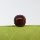 CHANEL Matelasse Chain Hand Bag Suede Light green CC Auth 176874SAV-19