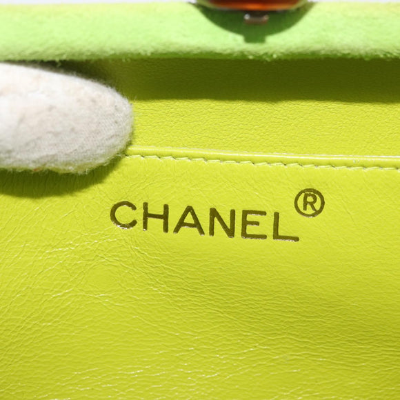 CHANEL Matelasse Chain Handtas Suède Lichtgroen CC Auth 176874SAV