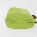 CHANEL Matelasse Chain Hand Bag Suede Light green CC Auth 176874SAV-4