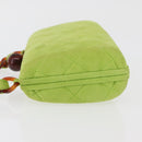 CHANEL Matelasse Chain Hand Bag Suede Light green CC Auth 176874SAV-5