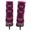 GUCCI GG Canvas Boots 34 Pink Auth 176875M-3