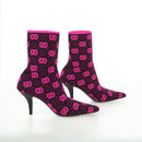 GUCCI GG Canvas Boots 34 Pink Auth 176875M-5