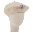 CHANEL Hat Wool Ivory CC Auth 176876A-1