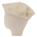 CHANEL Hat Wool Ivory CC Auth 176876A-4