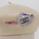CHANEL Hat Wool Ivory CC Auth 176876A-6