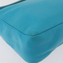 CELINE Hand Bag Leather Blue Silver Auth 176877A-16
