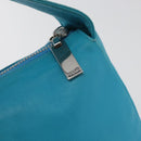 CELINE Hand Bag Leather Blue Silver Auth 176877A-10