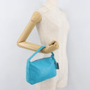 CELINE Hand Bag Leather Blue Silver Auth 176877A-22