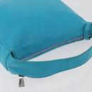 CELINE Hand Bag Leather Blue Silver Auth 176877A-6