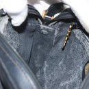 GUCCI Micro GG Supreme Shoulder Bag PVC Black Gold Auth 176880-18