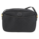 GUCCI Micro GG Supreme Shoulder Bag PVC Black Gold Auth 176880-2