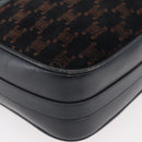 CELINE Macadam Canvas Medallion Shoulder Bag Black Gold Auth 176882-14