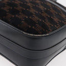 CELINE Macadam Canvas Medallion Shoulder Bag Black Gold Auth 176882-9