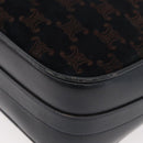CELINE Macadam Canvas Medallion Shoulder Bag Black Gold Auth 176882-16