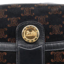 CELINE Macadam Canvas Medallion Shoulder Bag Black Gold Auth 176882-17