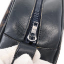 CELINE Macadam Canvas Medallion Shoulder Bag Black Gold Auth 176882-10