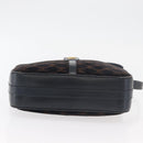 CELINE Macadam Canvas Medallion Shoulder Bag Black Gold Auth 176882-5
