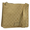 GUCCI GG Canvas Shoulder Bag Beige Gold 91762 Auth 176892-1