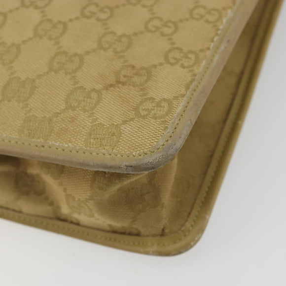GUCCI GG Canvas Shoulder Bag Beige Gold 91762 Auth 176892