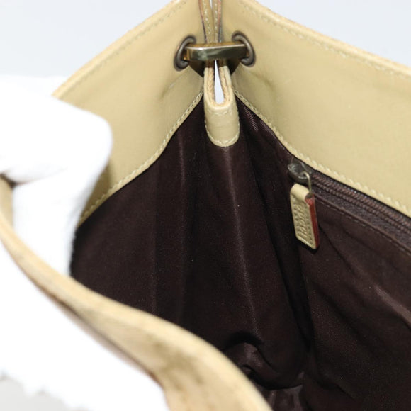GUCCI GG Canvas Shoulder Bag Beige Gold 91762 Auth 176892