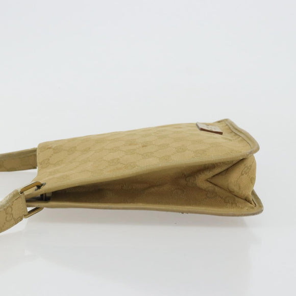 GUCCI GG Canvas Shoulder Bag Beige Gold 91762 Auth 176892