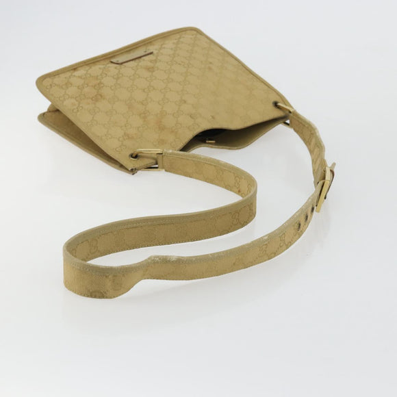 GUCCI GG Canvas Shoulder Bag Beige Gold 91762 Auth 176892