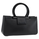 Salvatore Ferragamo Gancini Hand Bag Leather Black Silver Auth 176894A-1