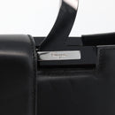 Salvatore Ferragamo Gancini Hand Bag Leather Black Silver Auth 176894A-14