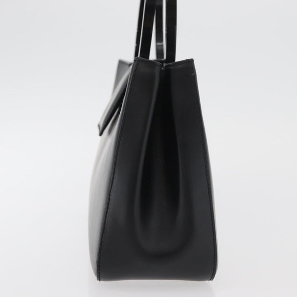 Salvatore Ferragamo Gancini Hand Bag Leather Black Silver Auth 176894A
