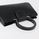 Salvatore Ferragamo Gancini Hand Bag Leather Black Silver Auth 176894A-6
