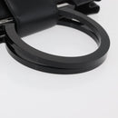 Salvatore Ferragamo Gancini Hand Bag Leather Black Silver Auth 176894A-7