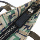 FENDI Zucca Canvas Tote Bag Green Silver Auth 176897-10