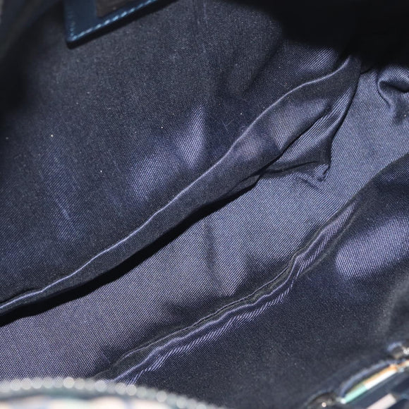 FENDI Zucca Canvas Tote Bag Green Silver Auth 176897