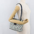 FENDI Zucca Canvas Tote Bag Green Silver Auth 176897-21